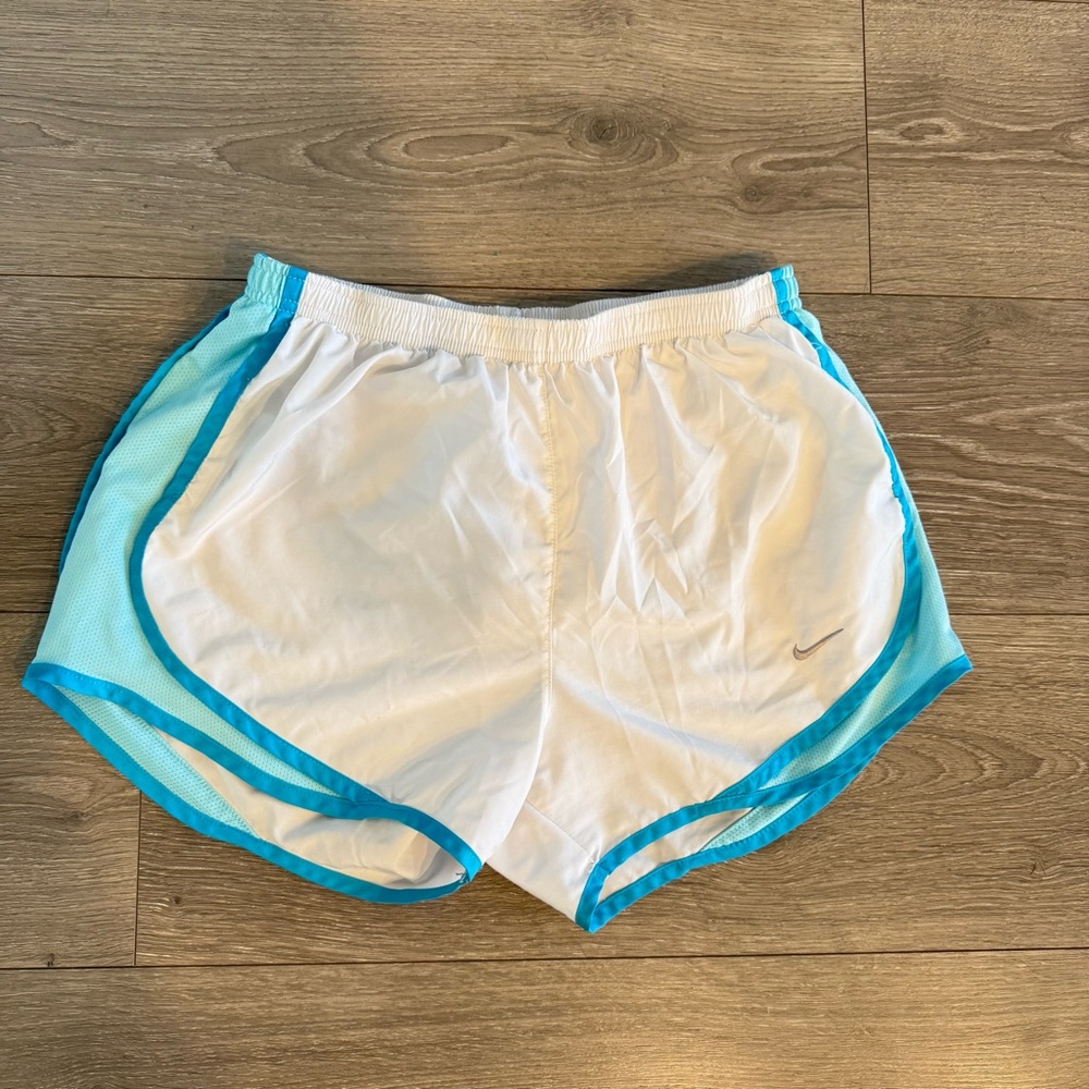 Nike Women's Athletic Running Shorts in White and Blue